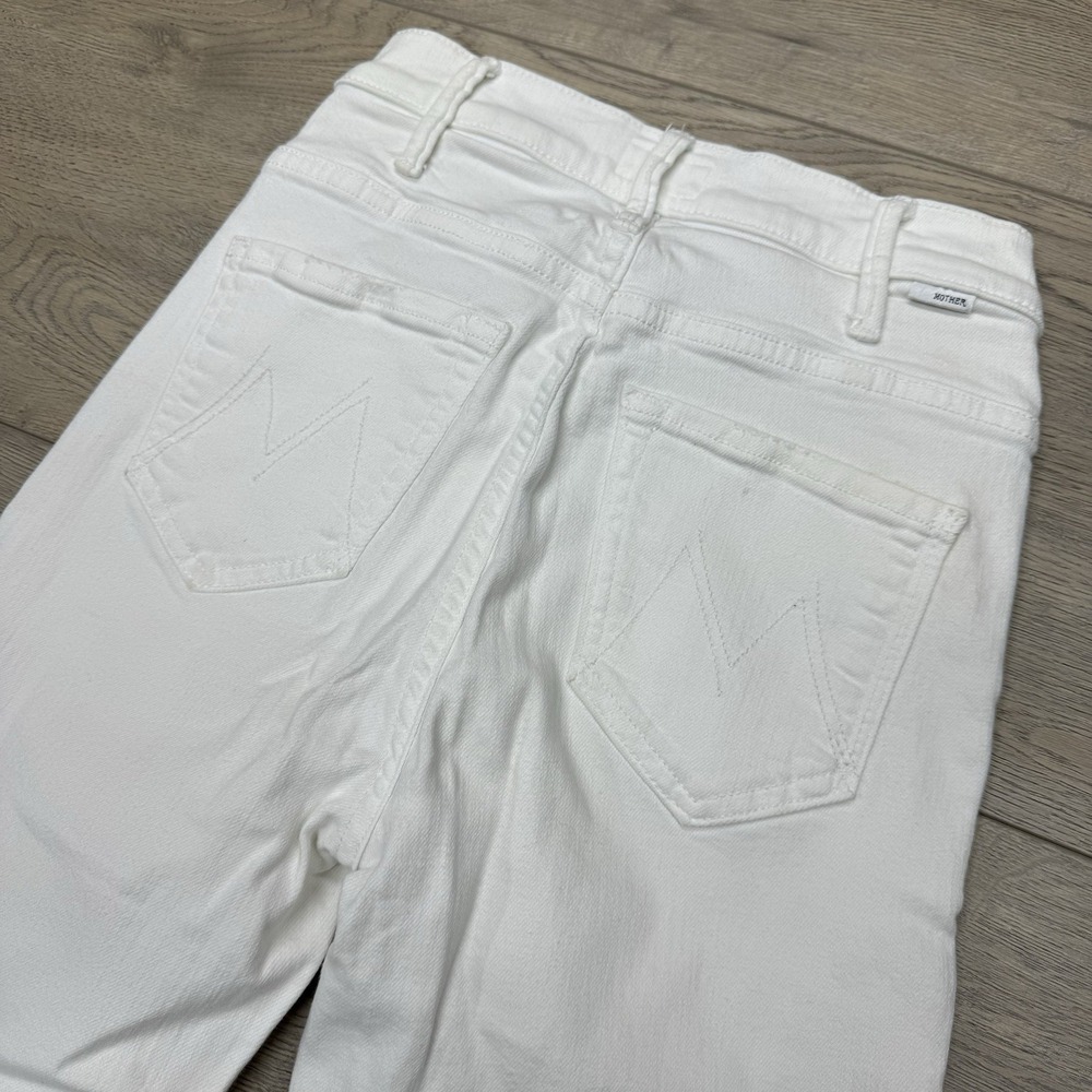 Mother Jeans‎ The Hustler Ankle Fray Women's Sz 24 White Summer Coastal READ